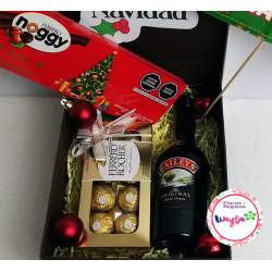 Box navideño, Bayleys y chocolates en caja personalizada