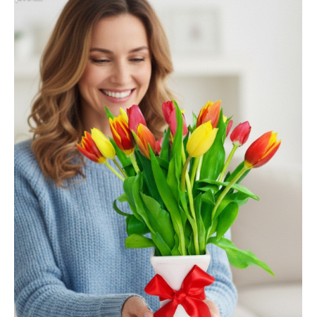 Florero Tuli con Lazo